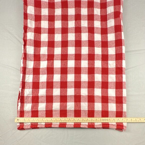 Fabstyles Buffalo Check Red White Cotton Tablecloth 50x64 Farmhouse Picnic - Picture 3 of 5